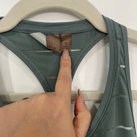 Athleta Green Racerback Strip Chi Tank Size S - Picture 7 of 7